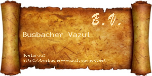 Busbacher Vazul névjegykártya
